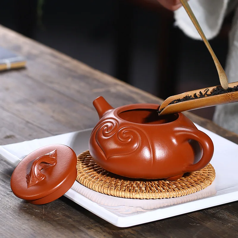 

Authentic Yixing, Purple Clay Teapot, Zisha, Handmade, Tea Set, Tea Drinking, Huanglongshan Mud, Dahongpao Ruyi Stone Scoop Teap