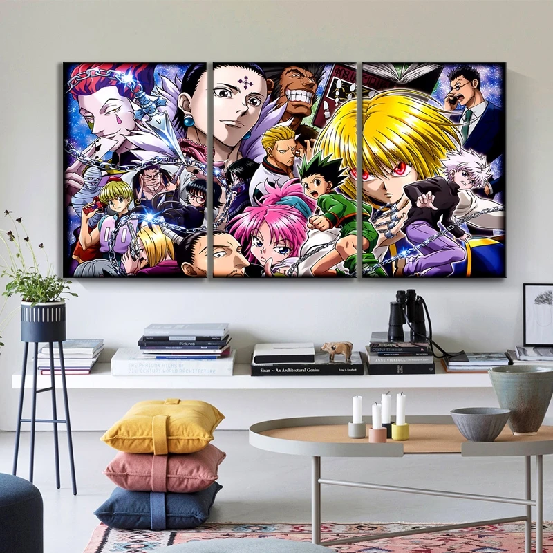

Аниме плакат настенное искусство Hunter X Hunter Картина маслом Гостиная Декор холст обои наклейки на стену фотообои рождественские подарки