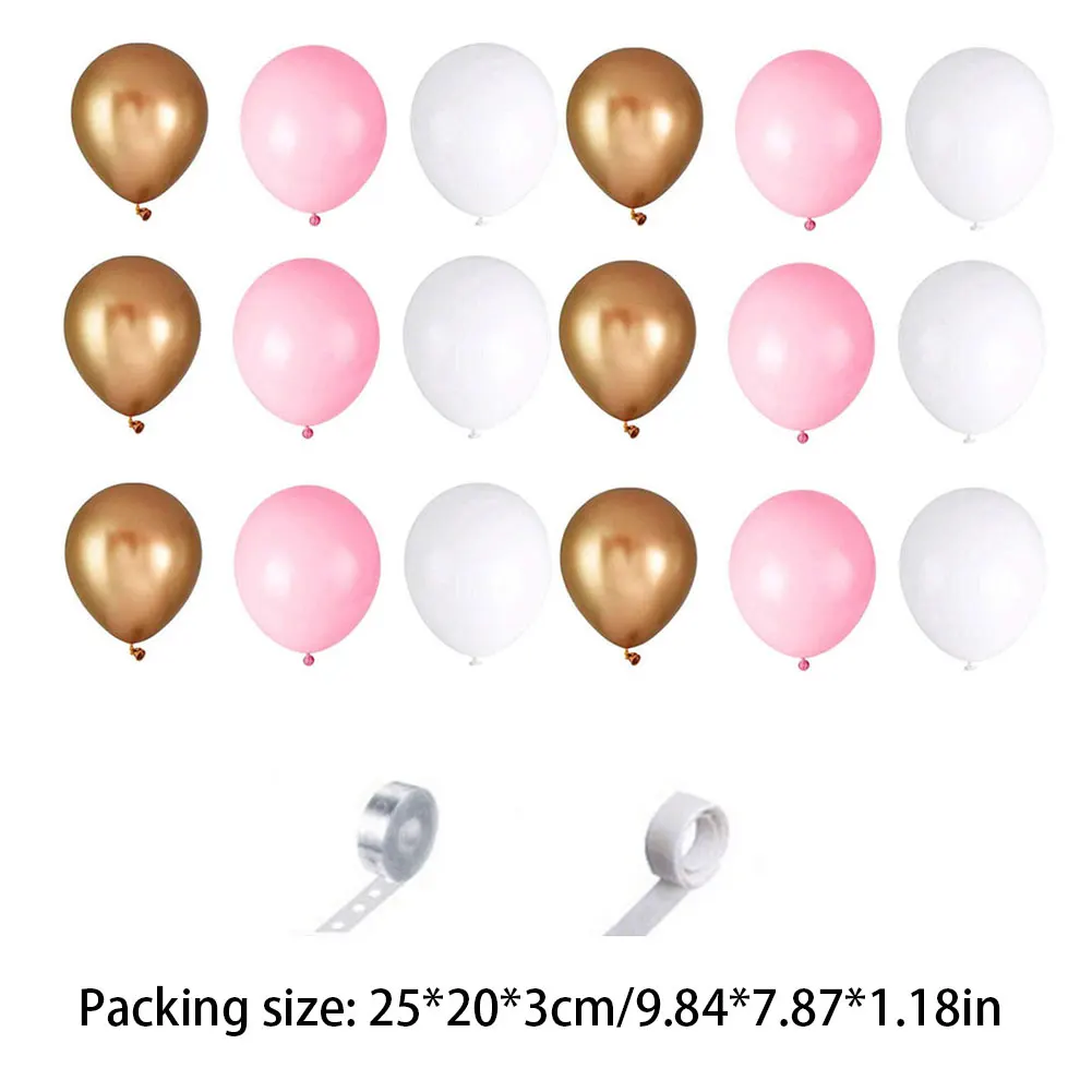 

117PCS Pink Gold Balloon Arch Garland Kit Clear Premium Latex Balloons Wedding Bridal Baby Birthday Bachelorette Party Decor