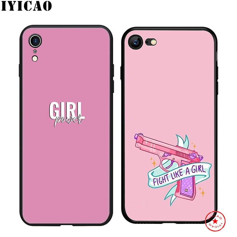 IYICAO Girl Power Fight Soft Phone Case for iPhone 11 Pro XR X XS Max 6 6S 7 8 Plus 5 5S SE Silicone TPU |
