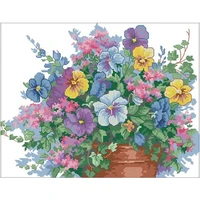 colorful bottle flowers patterns counted cross stitch 11ct 14ct 18ct diy cross stitch kit embroidery needlework sets home decor