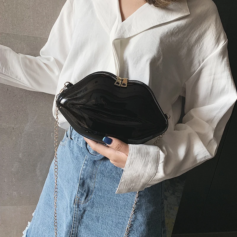 

New Arrival Women Fashion Lips Shape Crossbody Bag Creative Chain Shoulder Bag for Ladies Female