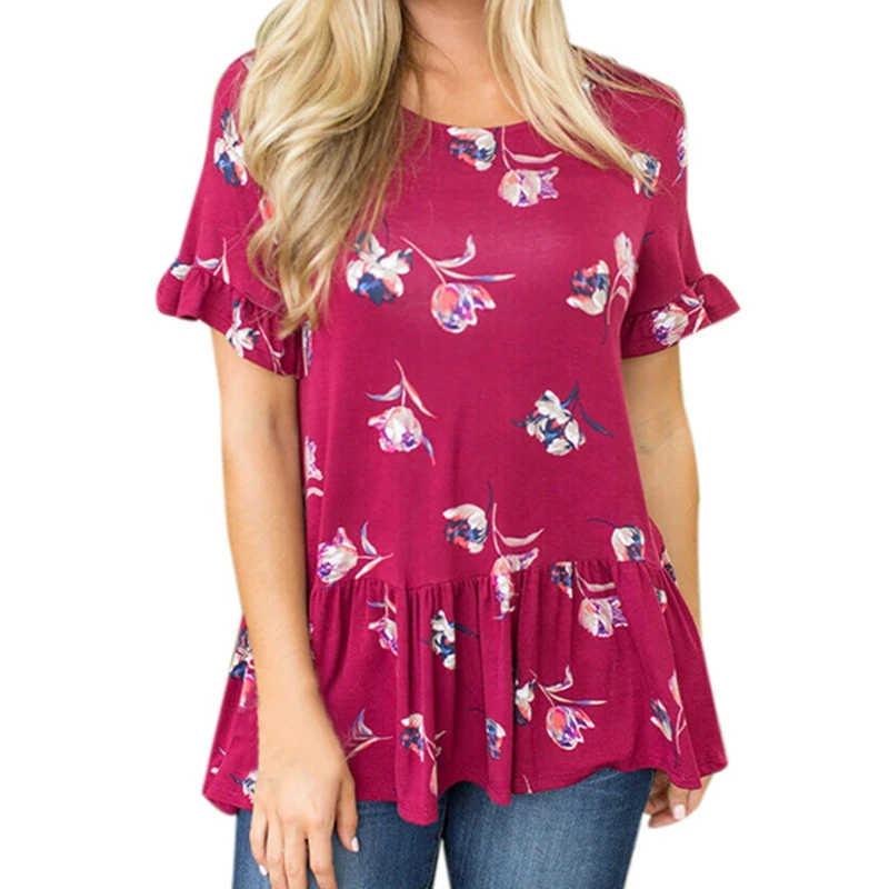 Женская блузка с цветочным принтом элегантная повседневная Свободная рубашка