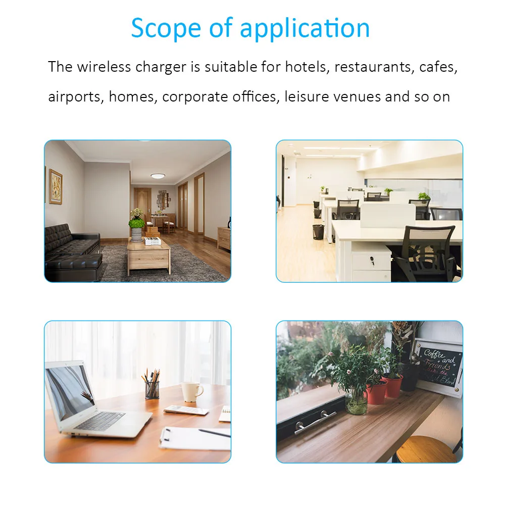 Беспроводное зарядное устройство 30 Вт QI Зарядка для мебели настольный коврик