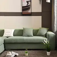 Papa&Mima Solid Color Quilted Thicken Sofa Cover Slipcovers Stretch Couch Protective Case Spandex Polyester Living Room