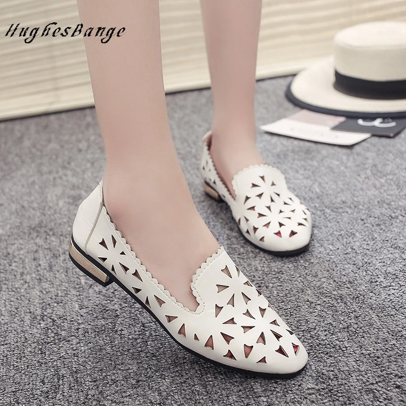 Удобная женская обувь Новинка 2020 года сезон лето белые туфли с закрытым носком