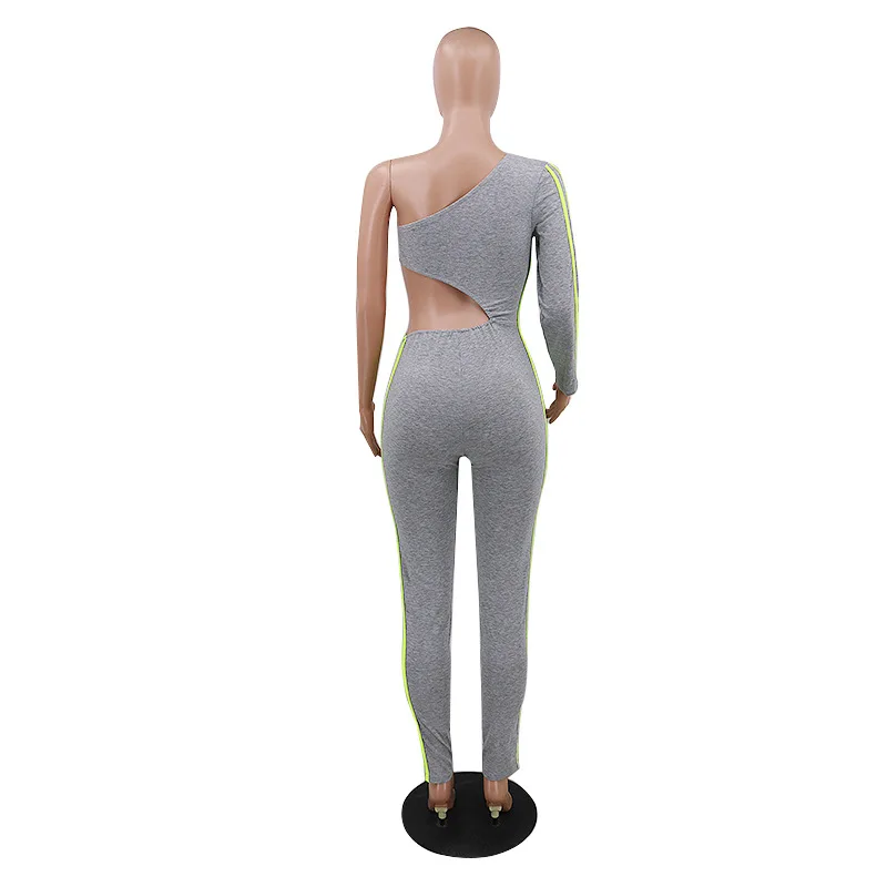 

Solid Color Hole Sexy Patchwork Summer Women Jumpsuit Hot Style Model European and American Rompers Outfits