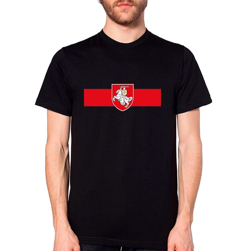 

TriDitya HT0560# Belarusian flag Unisex Cotton Tee-shirt Short Sleeve Tshirt Custom-made