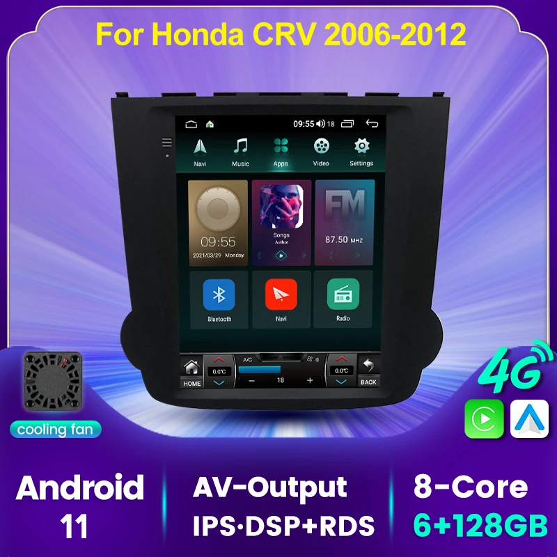 Mekede 9 7 'ƌG 128G Автомобильный мультимедийный плеер авторадио для Honda CRV CR V 2006 2012