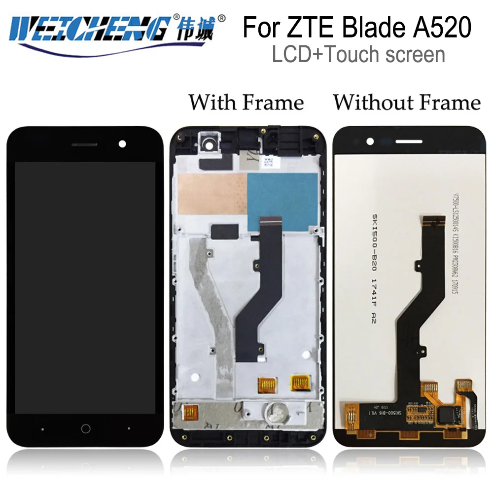 Высокое качество для ZTE Blade A520 ЖК дисплей + сенсорный экран в сборе с рамкой zte a520 LCD