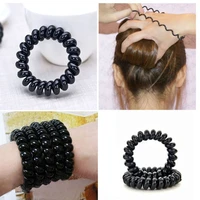 101520pcs black telephone wire line elastic hair bands for girls scrunchies spring rubber band gum for hair accessories