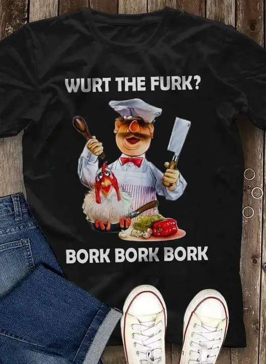 Muppet шведский шеф-повар приготовления Wurt The Purk Bork Мужская черная футболка S 6Xl 014078 |