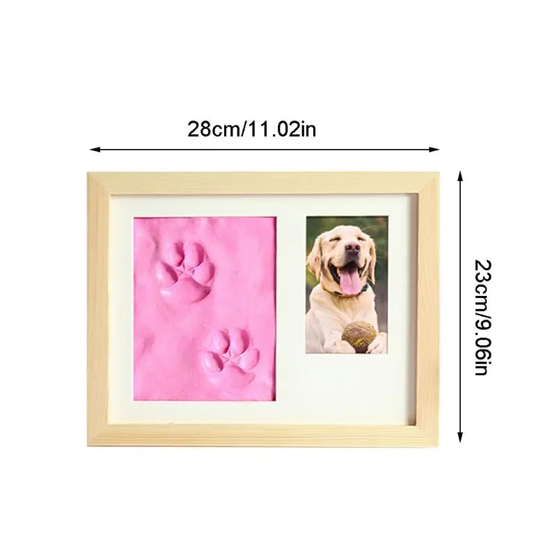 

Pets Keepsake Photo Frame Memorial Clay Imprint Kit for Dog Pet Lover