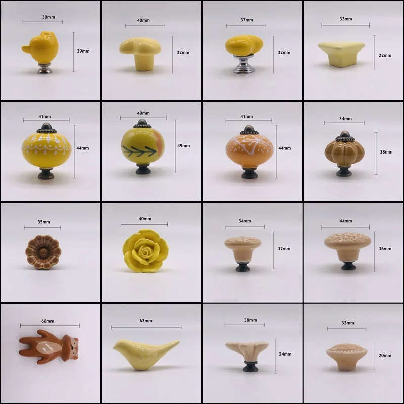 1 шт. керамическая ручка в виде цветов сердца тыквы|Ручки шкафа| |