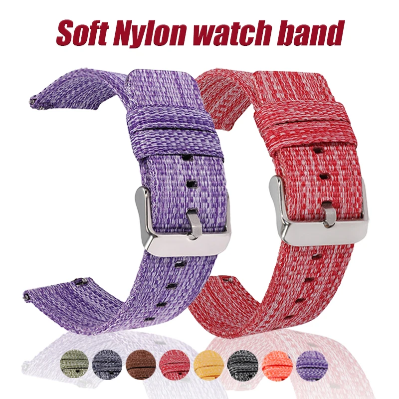 

Sports Soft Nylon Strap 18mm 20mm 22mm For Samsung Galaxy Watch4 Classic 46mm 42mm Replacement bands gear S3 44mm 40mm Watchband