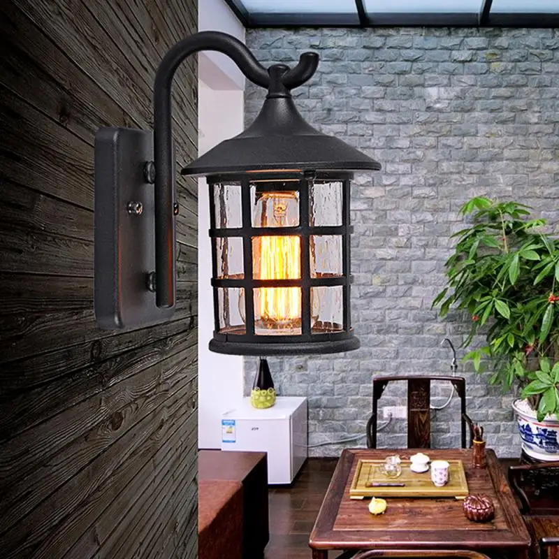 Ретро E27 светодиодный Железный настенный светильник винтажный фонарь летучая