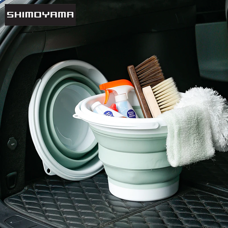 

SHIMOYAMA 10L Collapsible Bucket Plastic Portable Folding Water Bucket Outdoor Fishing Camping Travel Wash Basin Storage Water