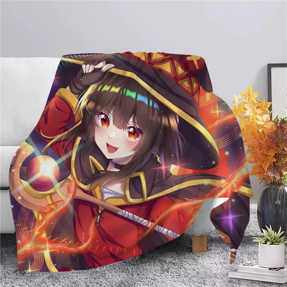 

CLOOCL Anime Girl Megumin Konosuba Flannel Blankets 3D Print Quilt Throws Blanket Sofa Travel Teen Student Blanket Drop Shipping