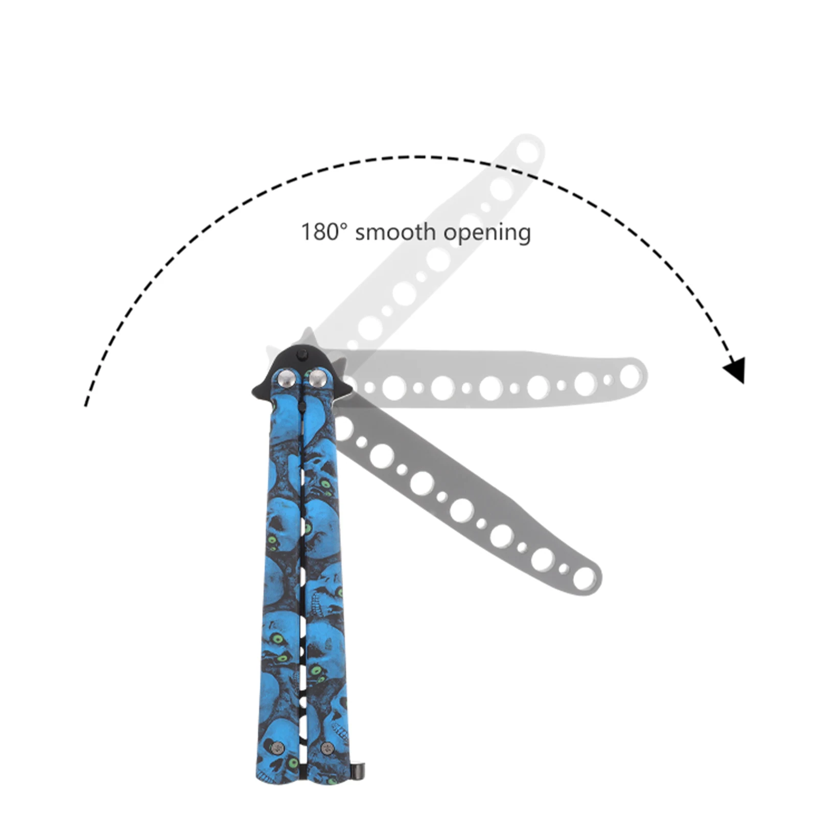 Складной бабочка нож Six-Hole Ghost Head Transformable Blunt Balisong Pocket Trainer Survival для начинающих игр на открытом воздухе.