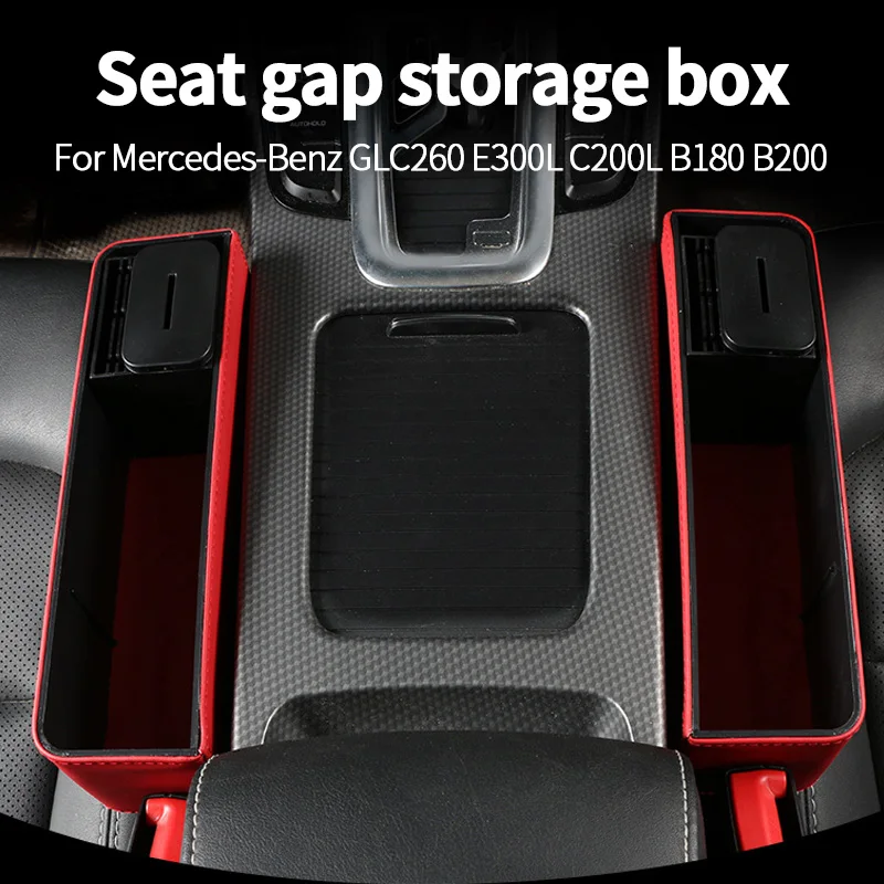 

For Mercedes-Benz Storage Box Car Organizer Seat Gap PU Case Pocket Car Seat Side Slit Wallet Phone Coins Cigarette Keys Cards