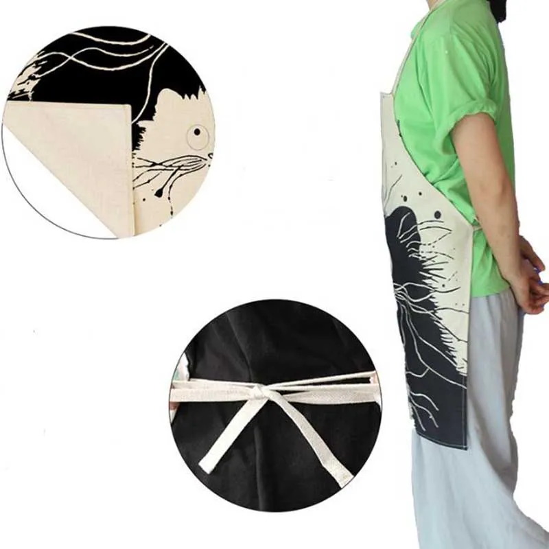 

Cute Cartoon Cat Print Kitchen Apron Waterproof Apron Cotton Linen Wasy to Clean Home Tools 10 Styles to Choose From Kitchen