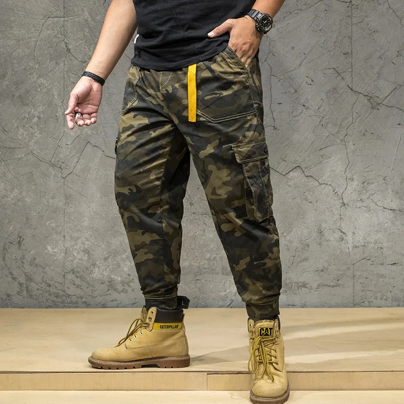 Camouflage Gersri мужские тренировочные брюки камуфляжные уличные Штаны спортивные Большие размеры 5XL 6XL 7XL мужские s брюки высокого качества армейский зеленый - Цвет: Camouflage