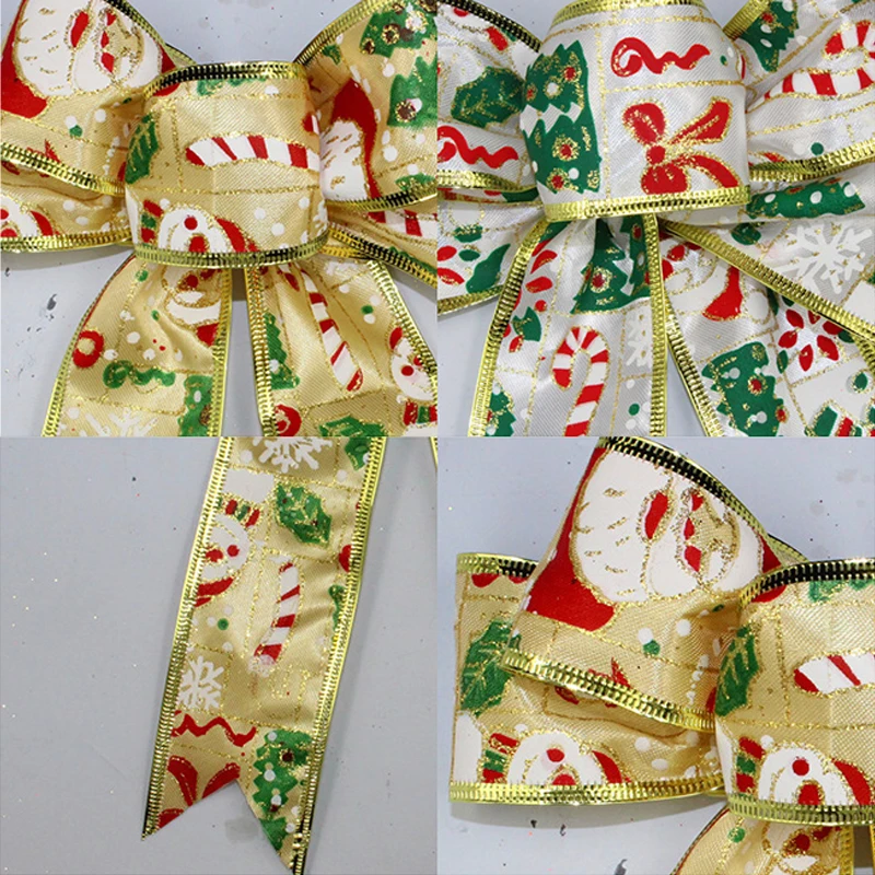 Рождественский лук с лосем бант несколькими ушками снежинка корсажный для