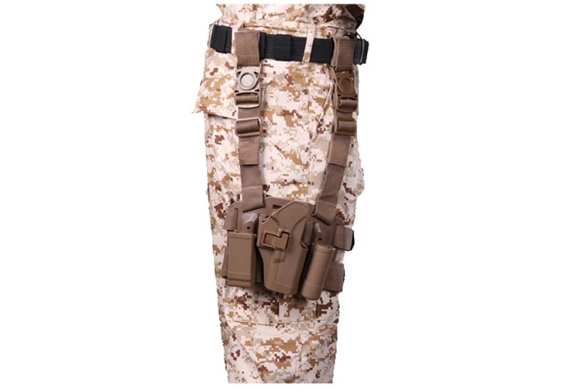 Тактическая Военная правая нога Бедро кобура W/Журнал фонарь Glock 17 19 22 23 31 32|thigh