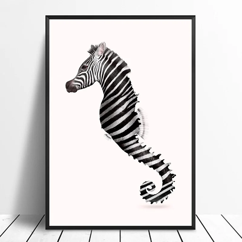 Простой стильный постер с животными морской лошади оригинальный дизайн Декор