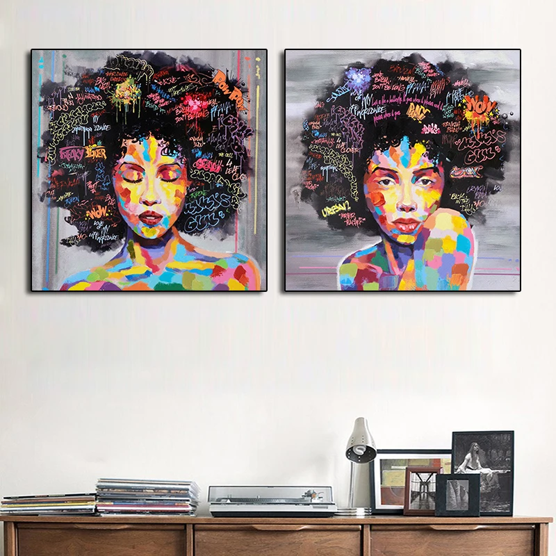 Картина маслом с изображением Африканской Женщины творческий портрет холст