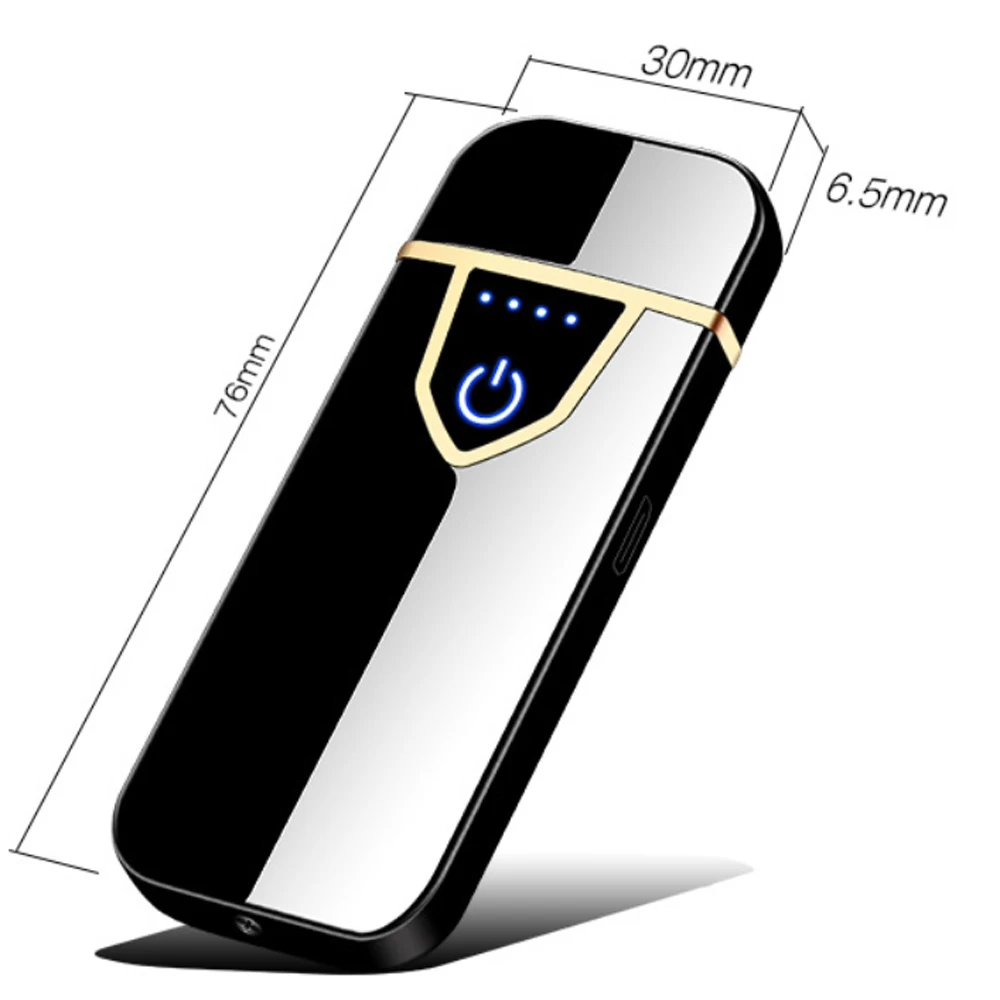 20 шт./лот оптовая продажа USB ветрозащитная беспламенная Зажигалка перезаряжаемая