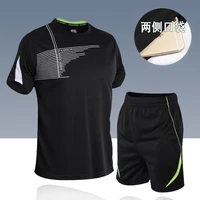 summer sports suit for men short sleeve t shirtshorts 2pcs tracksuits football tennis jersey set male running training clothes