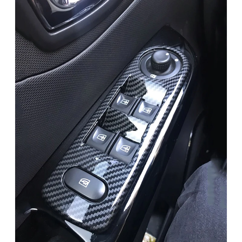 Для Renault Captur 2015 2017 LHD ABS углеродного волокна внутренняя подлокотник двери окна