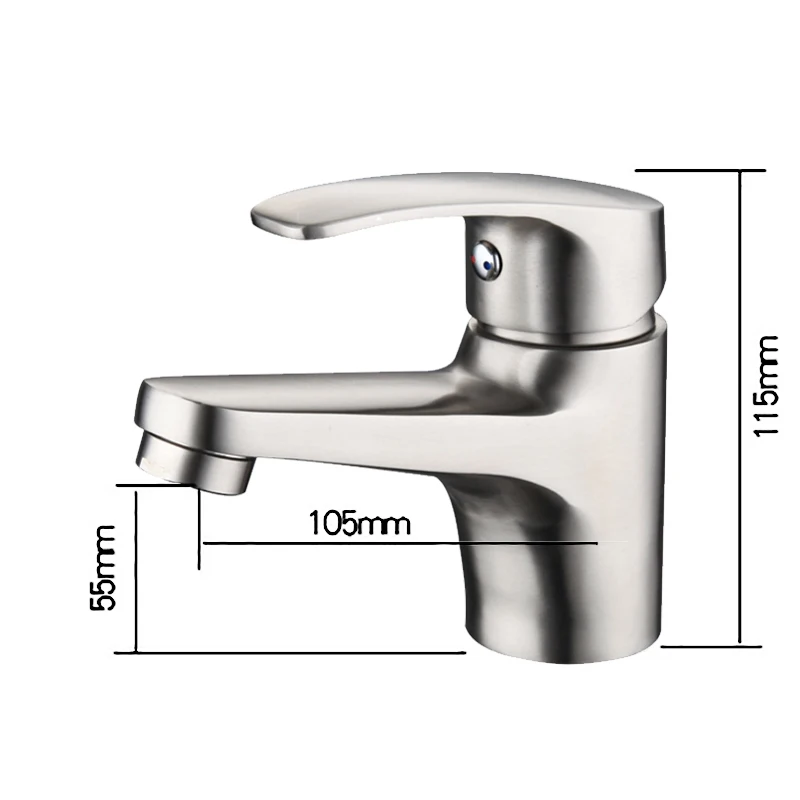 Смеситель для ванной комнаты из нержавеющей стали 304 с проволочным рисунком кран