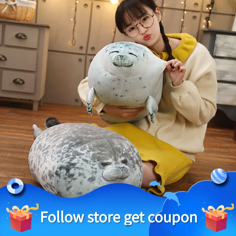 Seal Pillow 3D Cotton Stuffed Toys Plush Soft Real Dolls Large Otter Aquarium Ugly Animals Sea Lion Cute Lovely Simulators Gifts