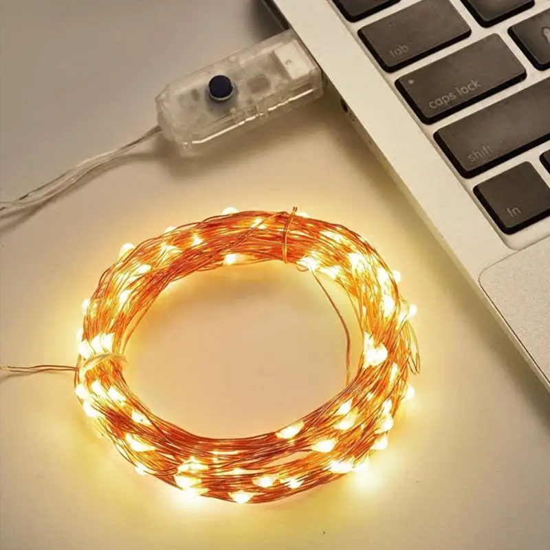 

Copper Wire 50LED Fairy Lamp Fairy Light Super Bright Durable 8 Modes Xmas Decor Yard Garden 5M Fairy String Light Romantic