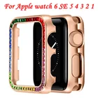 Алмазный защитный чехол для Apple Watch, чехол 44 мм 42 мм 40 мм 38 мм, бампер из сплава, великолепная рамка, совместимая с серией 6 SE 5 4 3 2