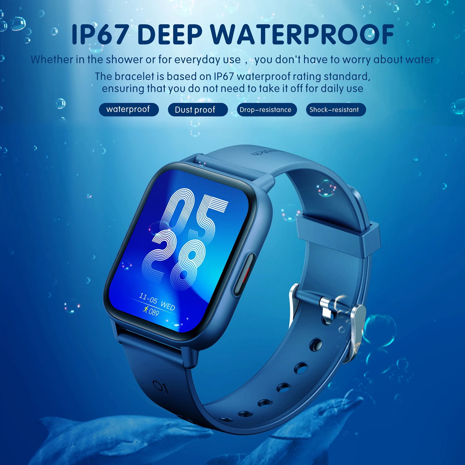 

QS16pro Smart Watch waterproof ,for lady,watches men curren lp67 Waterproof,1.69 inch big Screen Temperature Heart Rate Monitor