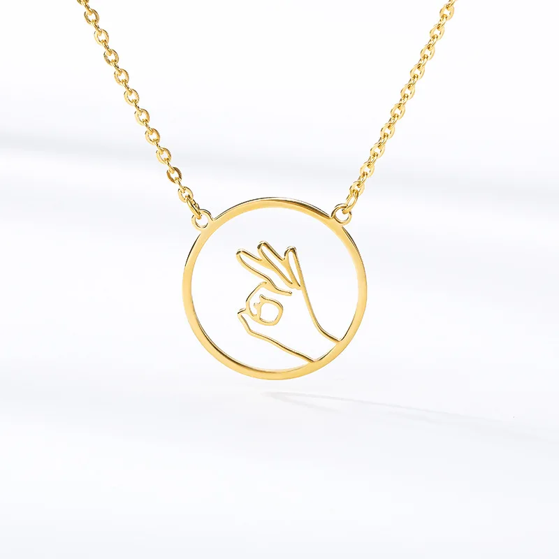 Жест ожерелье Женская бижутерия из нержавеющей стали мир крест уникальные