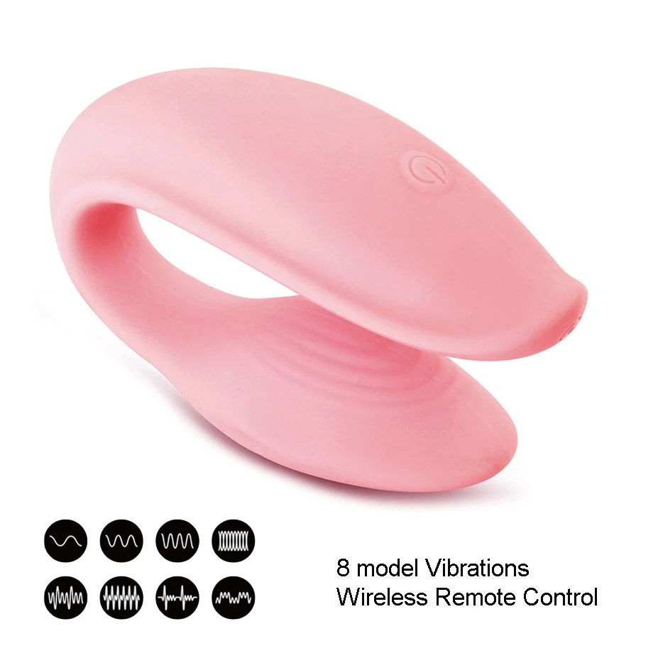 Водонепроницаемый силиконовый C-образный фаллоимитатор двойной вибратор