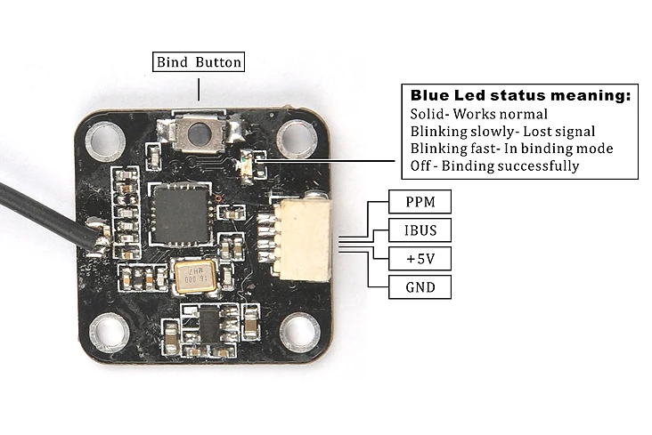 Teeny FlySky Afhds-2a мини приемник 10CH для Lysky AFHDS-2A I6 I6s I6x I10 I4 GT2E GT2G GT2F гоночный Дрон |