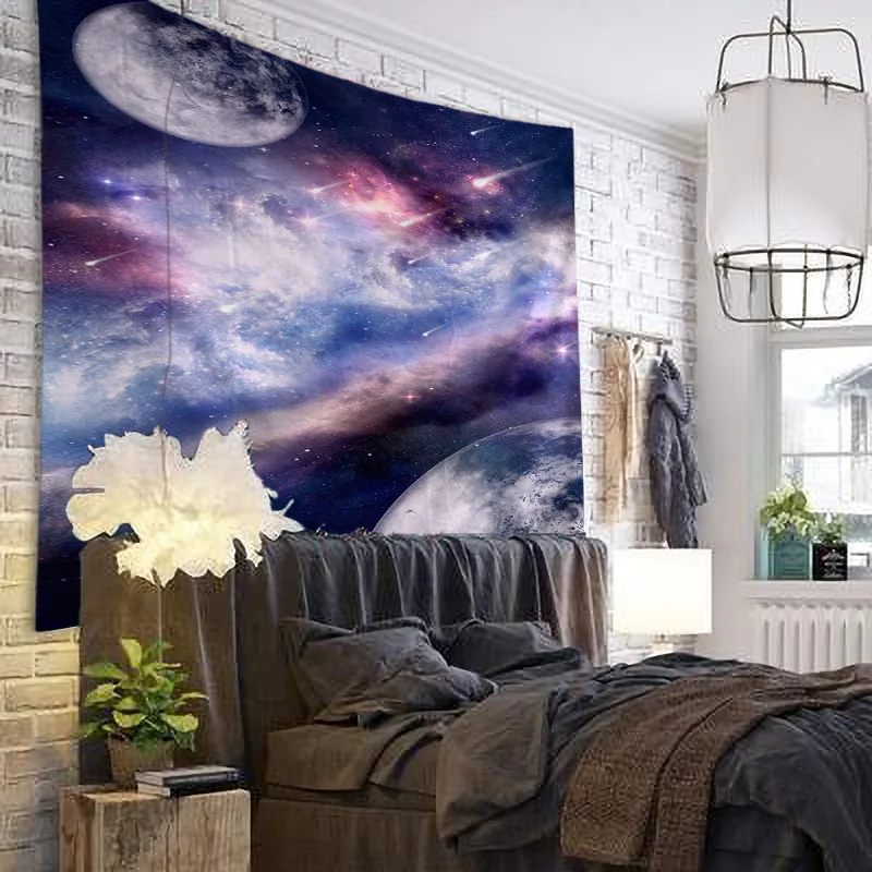

The Moonlight Sky 3D Tapestry Wall Hanging Cloth Bed Spread Beach Towel Table Cloth Yoga Mat House Living Room Decoration
