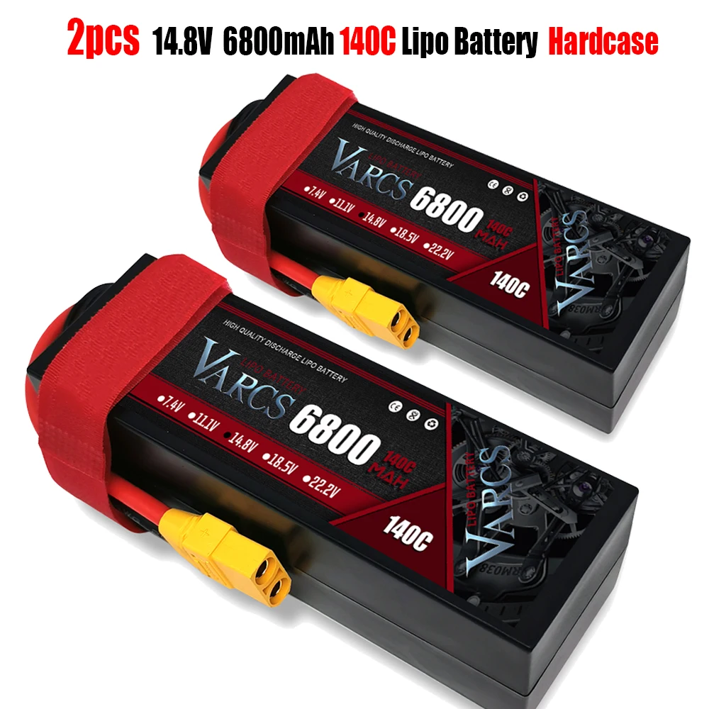2 шт. VARCS Lipo батареи 4S 14 8 V 6800 мА/ч 140C/280C жесткие чехлы для RC 1/8 /10 автомобиль