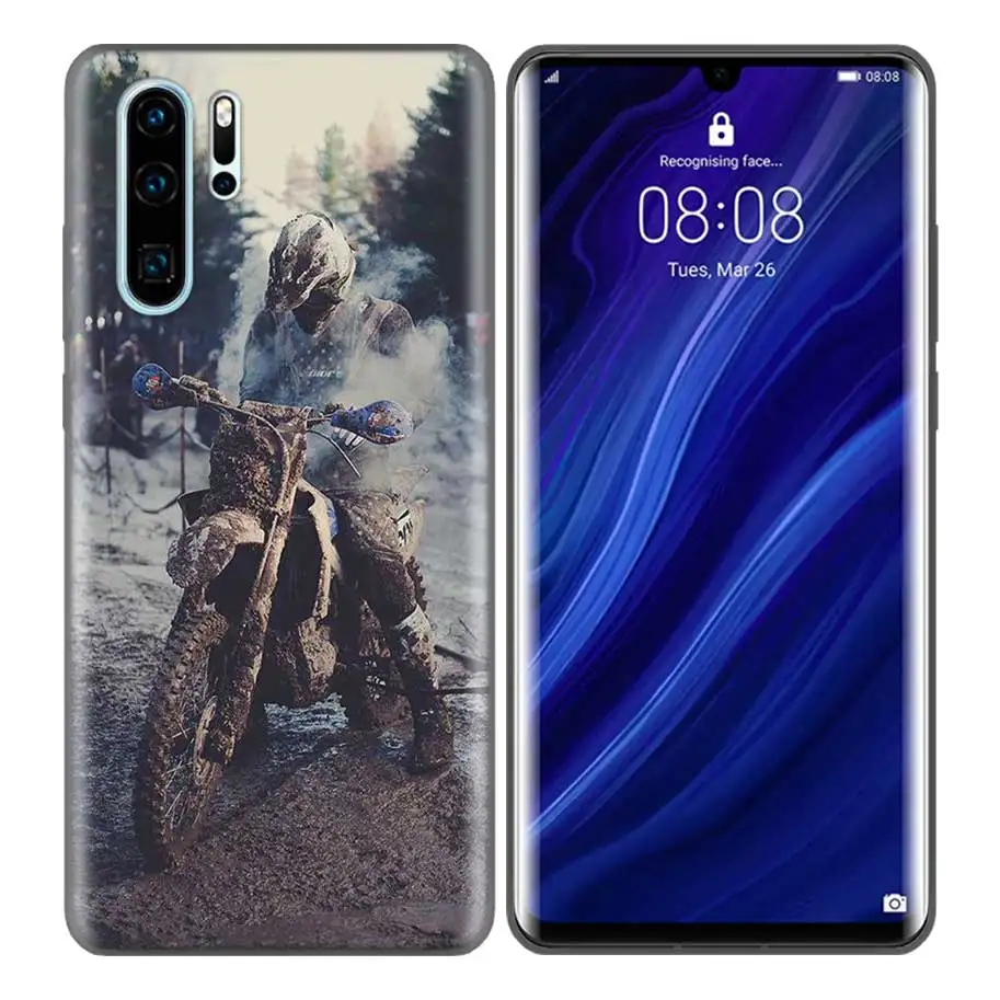 Черный силиконовый чехол для huawei P30 P20 P10 mate 30 20 10 Lite Pro Coque сумки Обложка Capas Back moto внедорожный мотоцикл Спорт - Цвет: SX-008