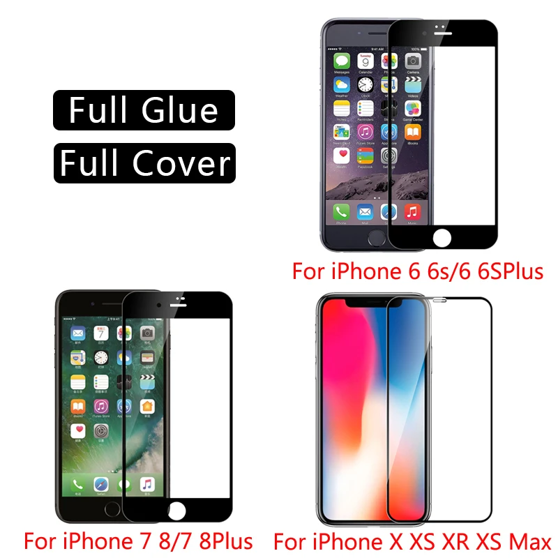 Защитное стекло для iphone закаленное 11 pro max 6 6s 7 8 plus|Бамперы| |