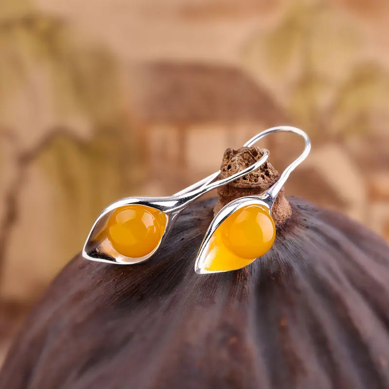 SA SILVERAGE простые серьги серебро 925 пробы хипстер зеленые из халцедона красный