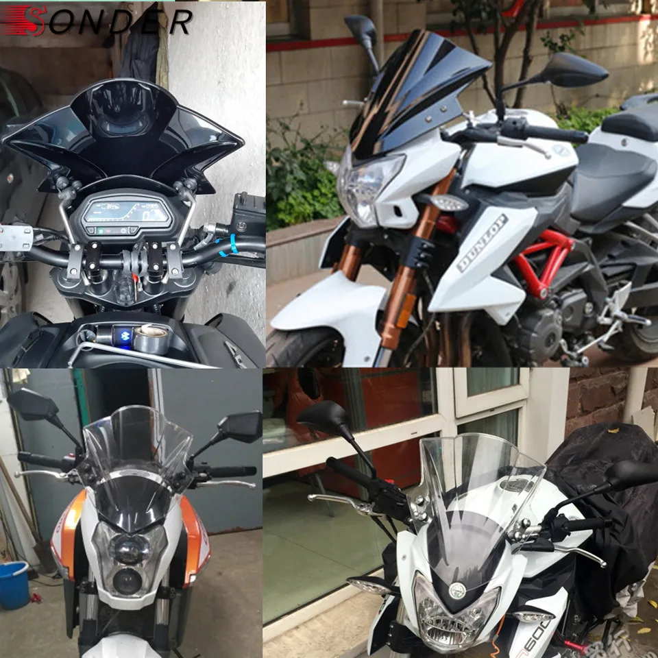 Регулируемое ветровое стекло для Yamaha MT03 MT25 MT07 FZ07 MT09 FZ09 FZ1 FZ8 YZF R6 SR400 Suzuki Bandit 1250S
