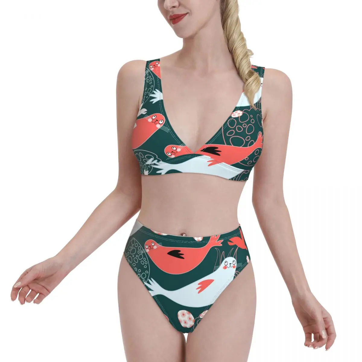 

Бикини с высокой талией, купальники, женский купальник пуш-ап, купальный костюм, бикини, Бразильское бикини, новинка 2021, пляжная одежда с мор...