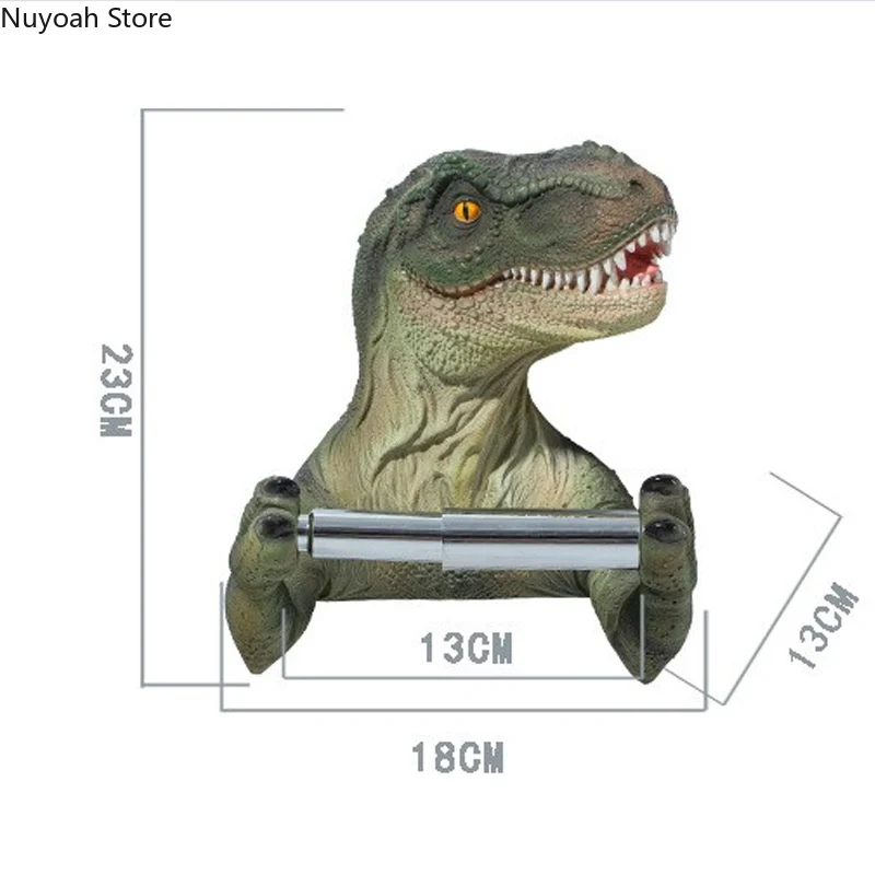 

Cartoon Dinosaur Tissue Holder Shelf Shelf Creative Toilet Holder Roll Paper Tube Wall-mounted Tissue Box Bathroom Decoration