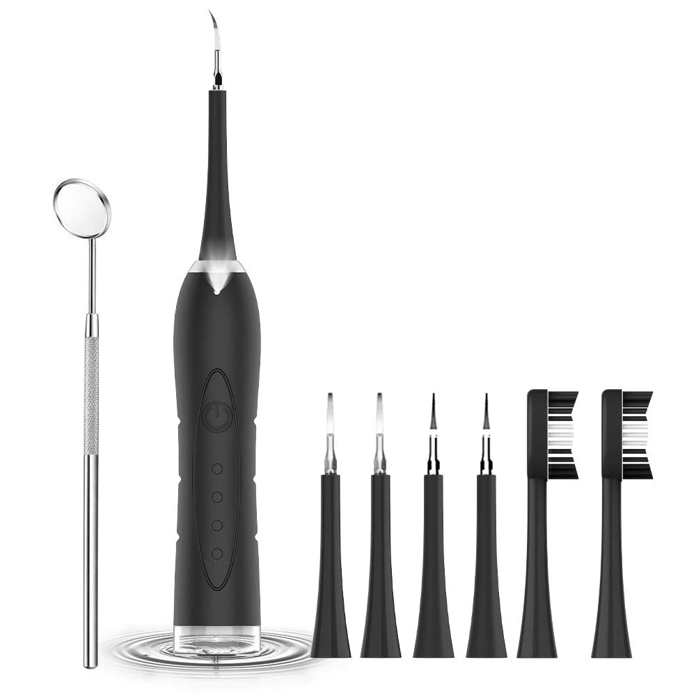 

Electric Protable Sonic Dental Scaler Tooth Calculus Remover Cleaner Tooth Stains Tartar Tool with 5 Replaceable Brush Head